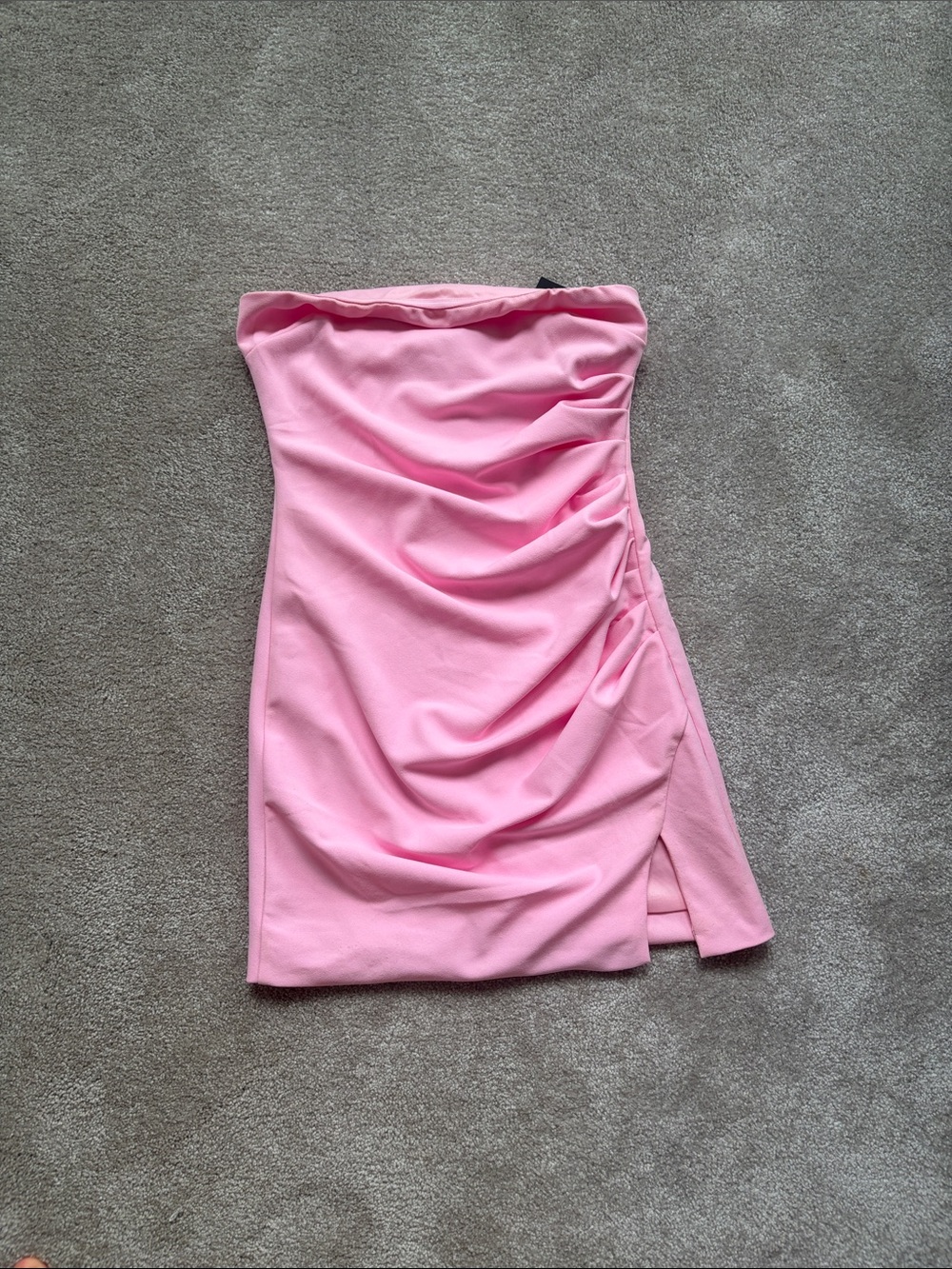 Lulu's Strapless Ruched Pink Mini Dress